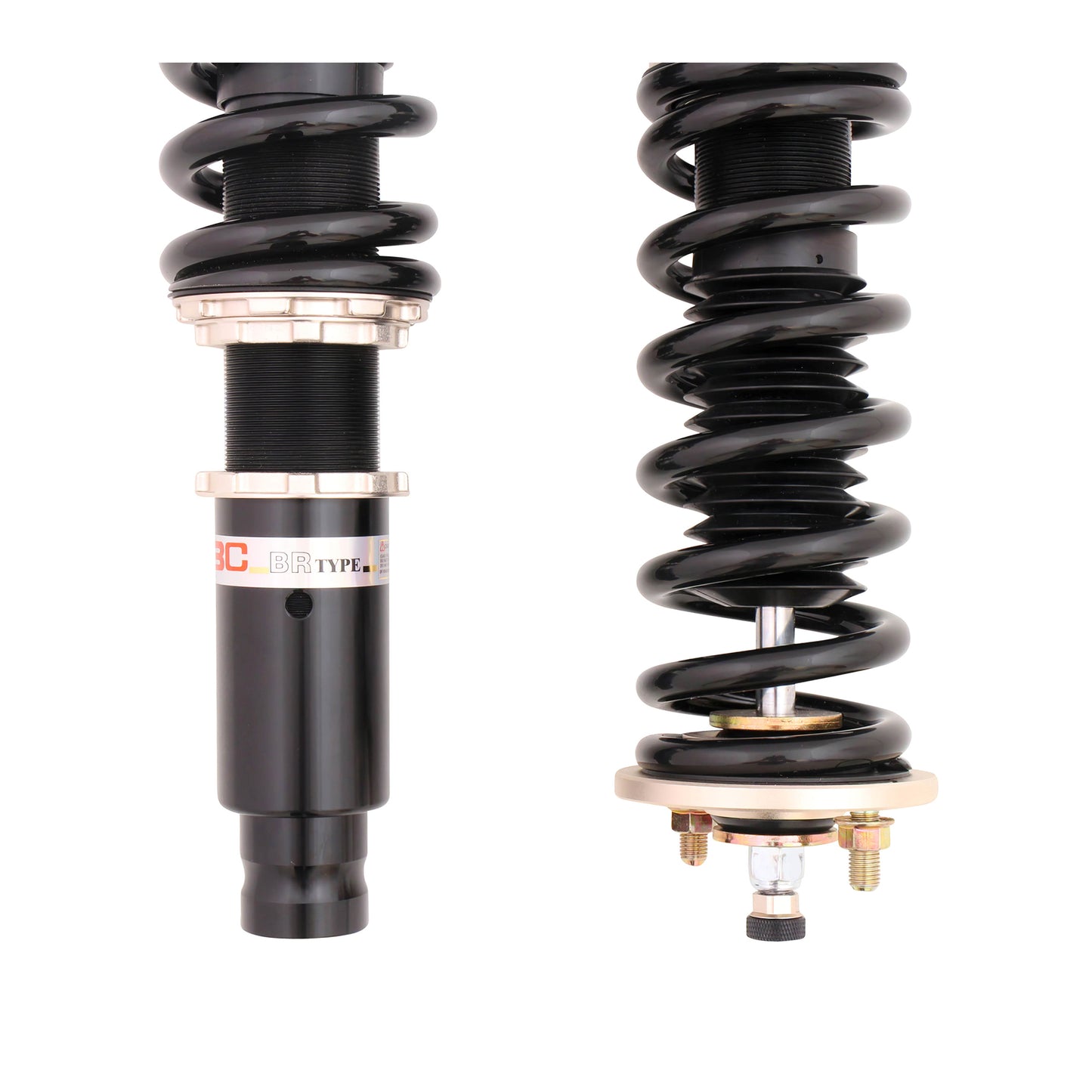 BC Racing coilovers on a white background