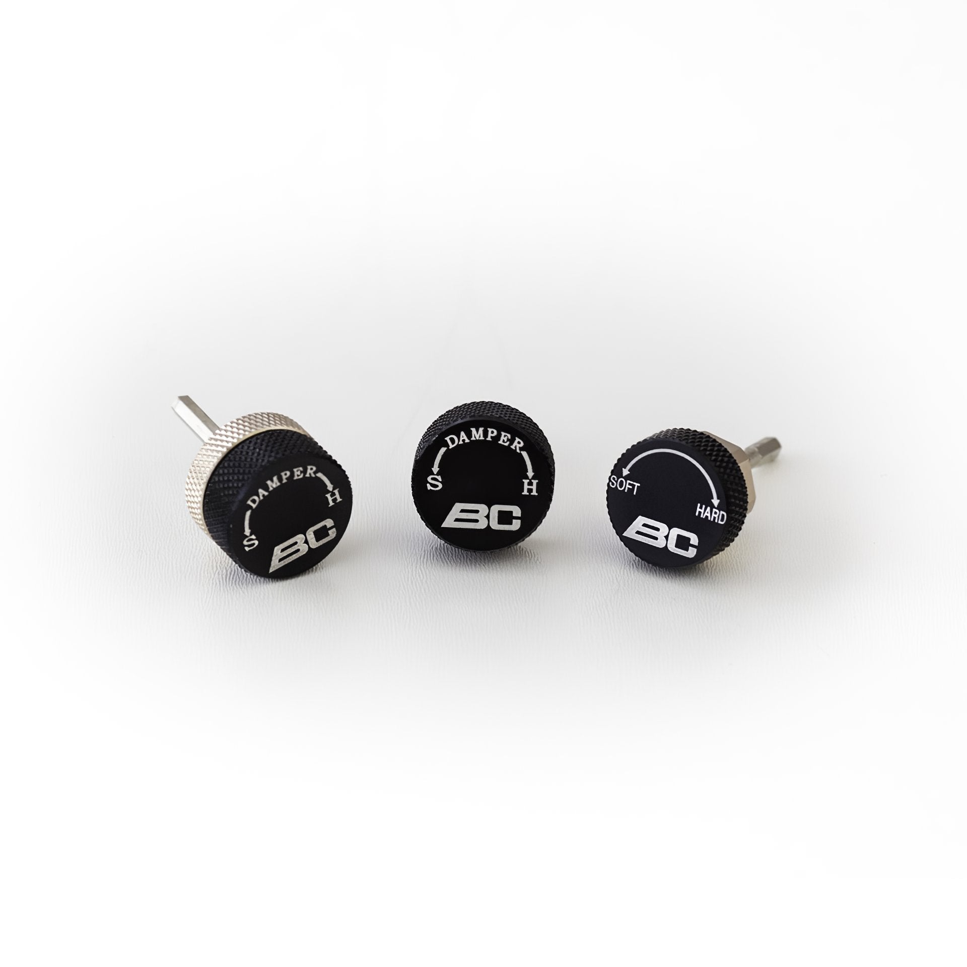 BC Racing adjustment knob on white background