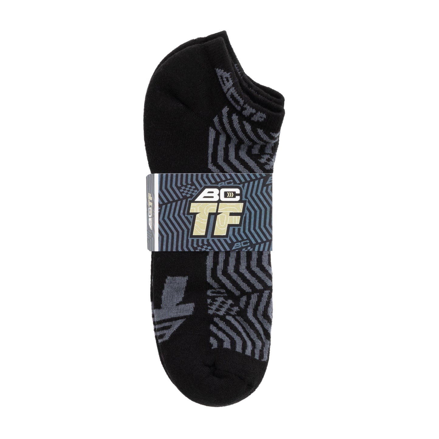 BC Racing Training Facility pattern socks on white background