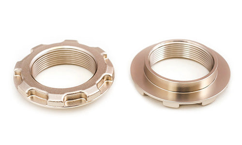 BC Racing gold aluminum lock ring on a white background
