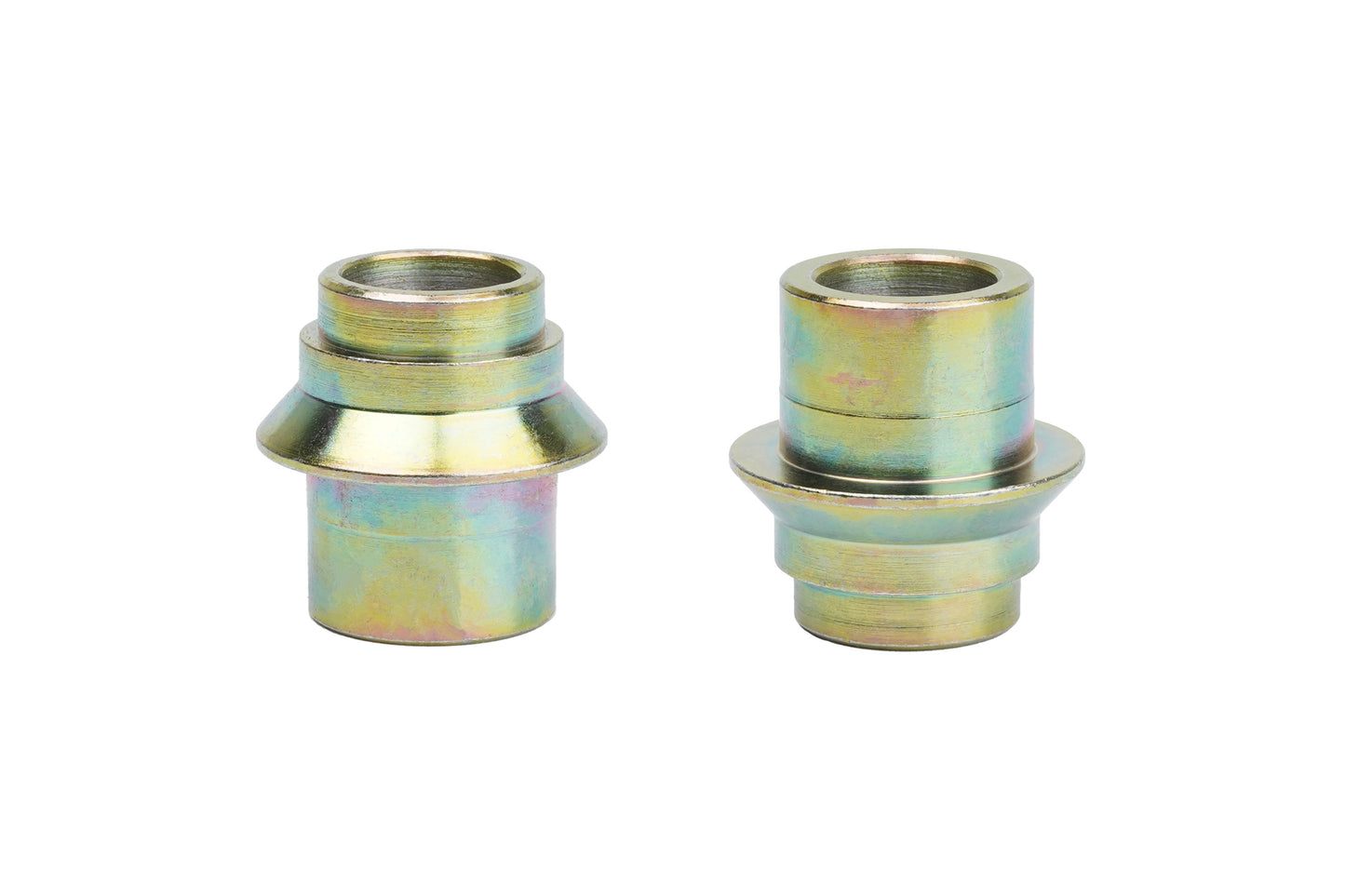 Gold bushing for BC Racing camber plates on white background