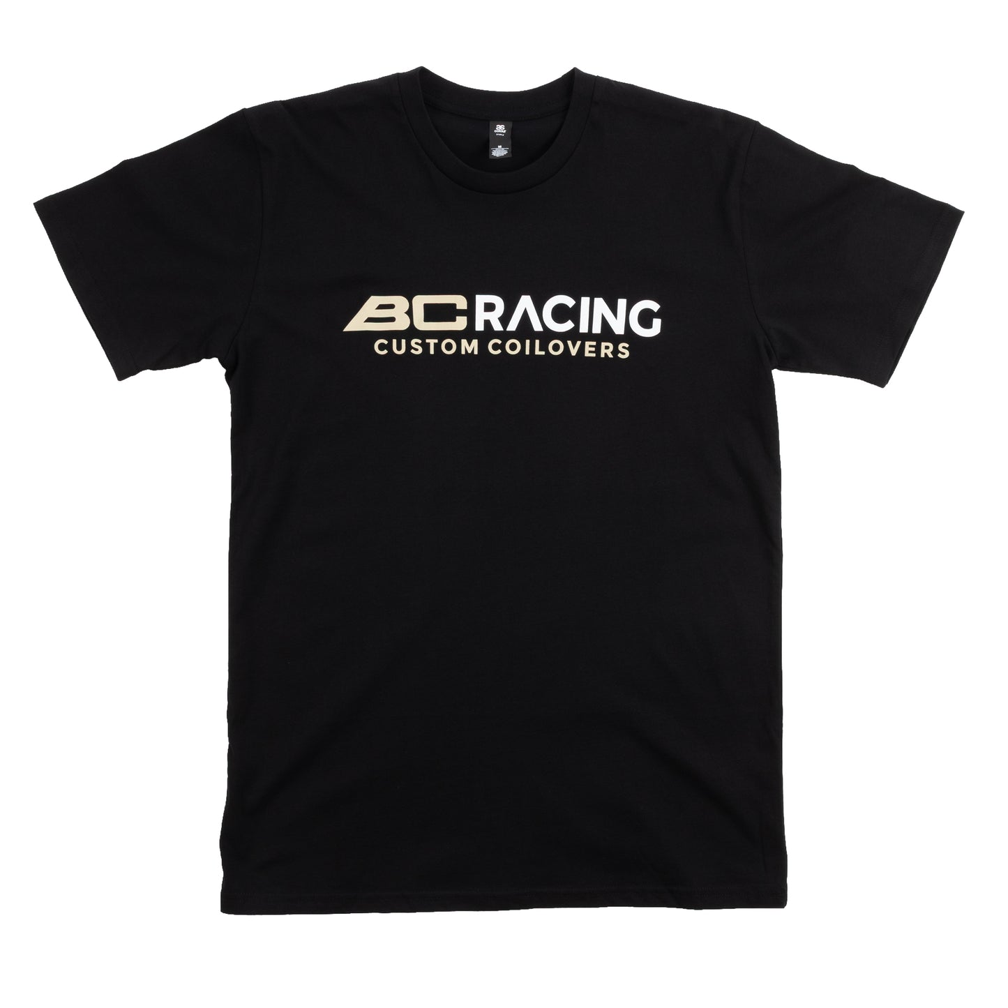 Black t-shirt with BC Racing logo on white background