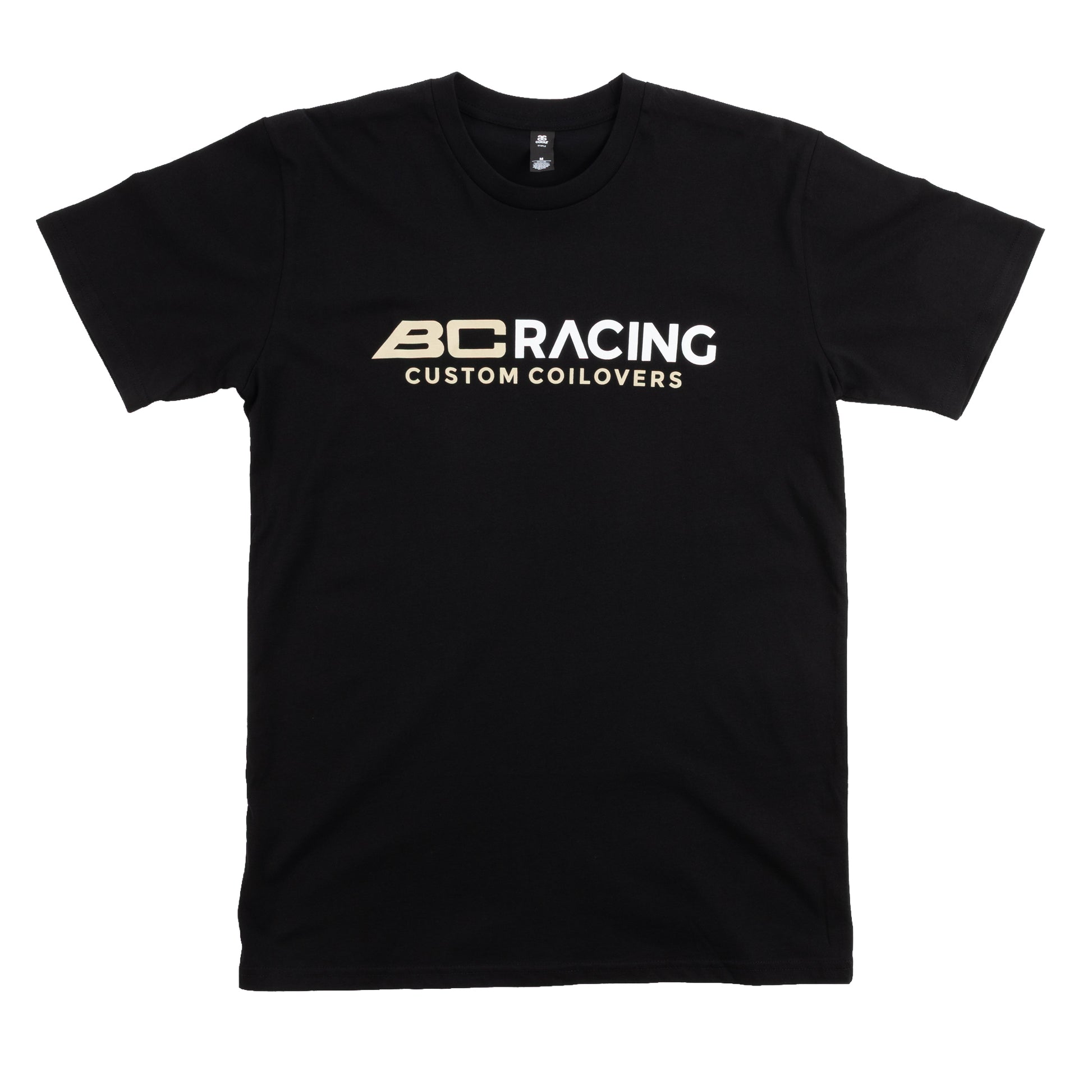 Black t-shirt with BC Racing logo on white background