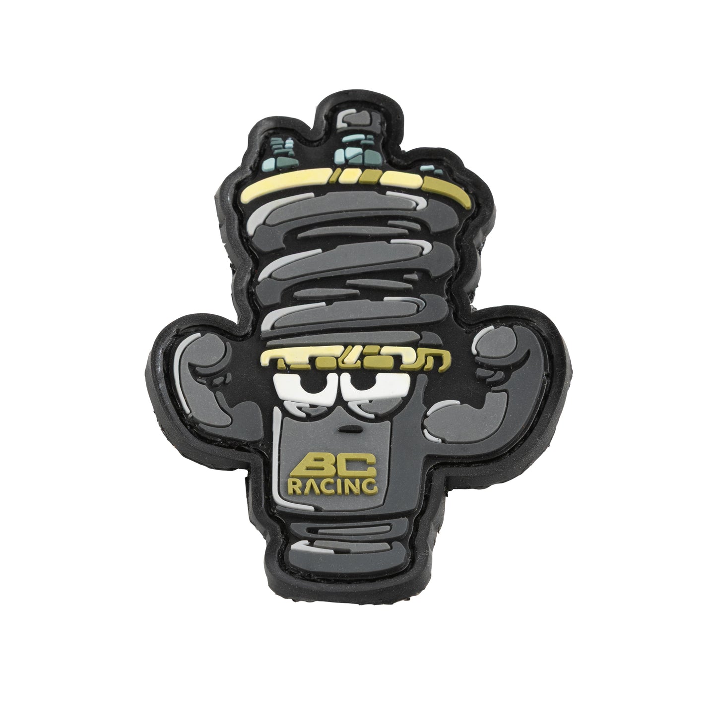 BC Racing coilover patch on white background
