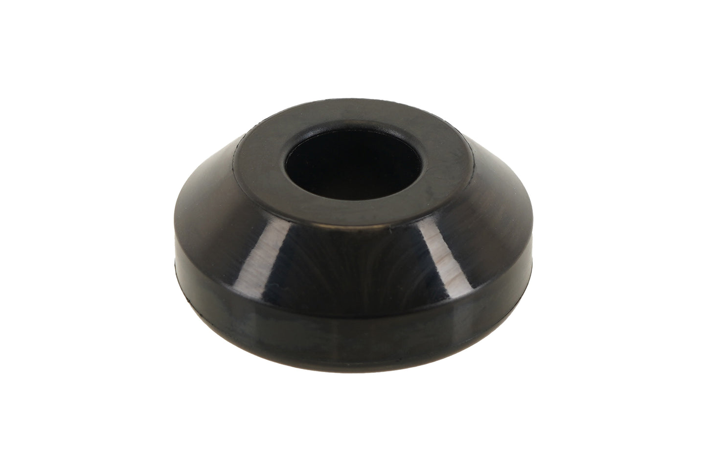 BC Racing black top pin rubber bushings on white background