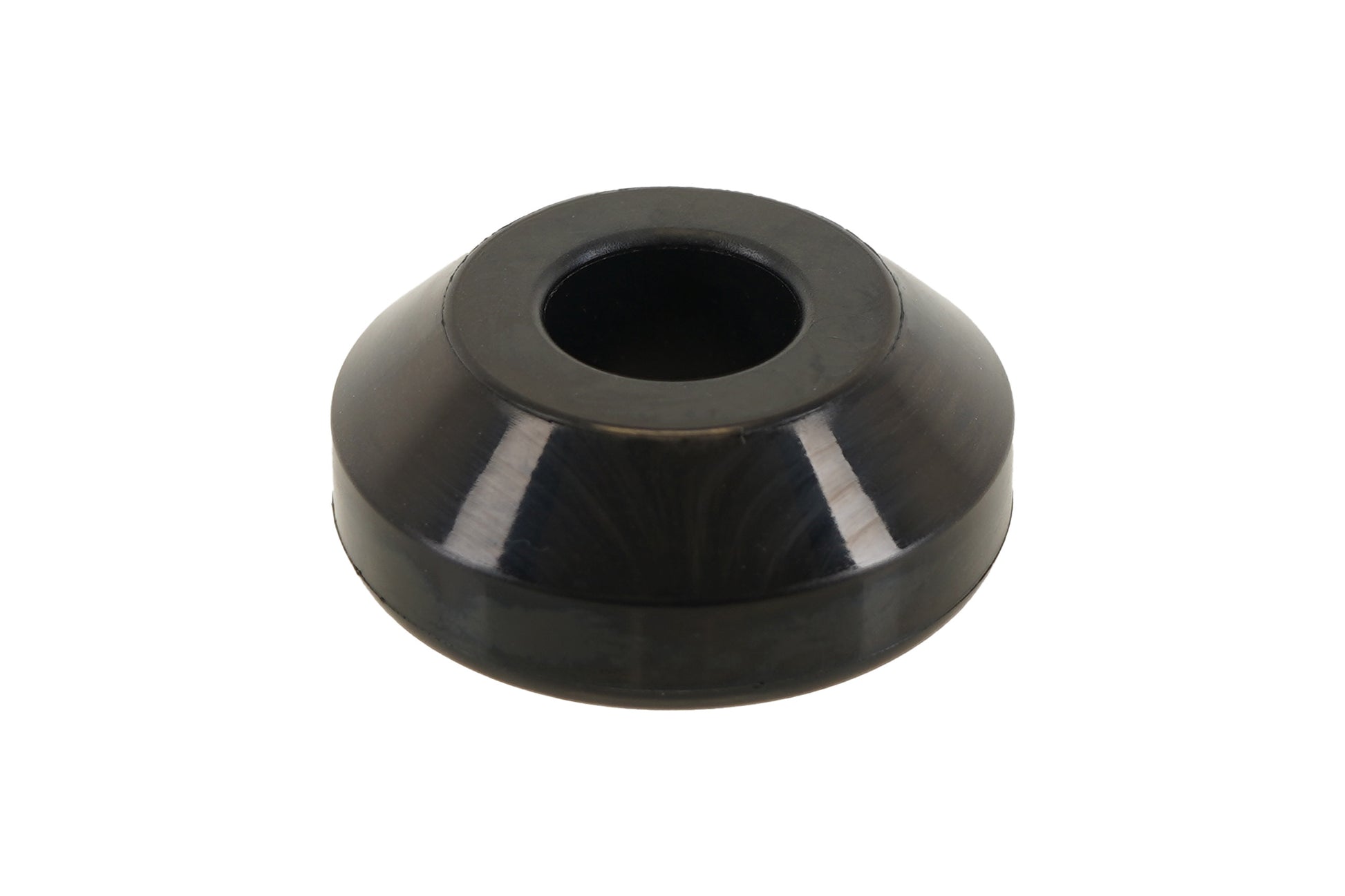 BC Racing black top pin rubber bushings on white background