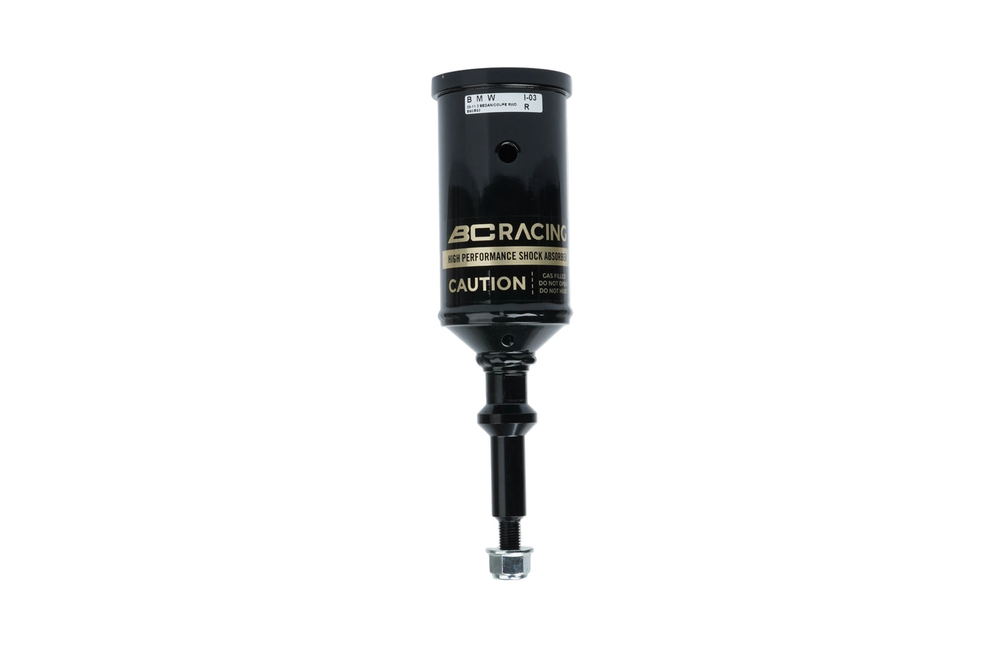 BC Racing black lower mount on white background
