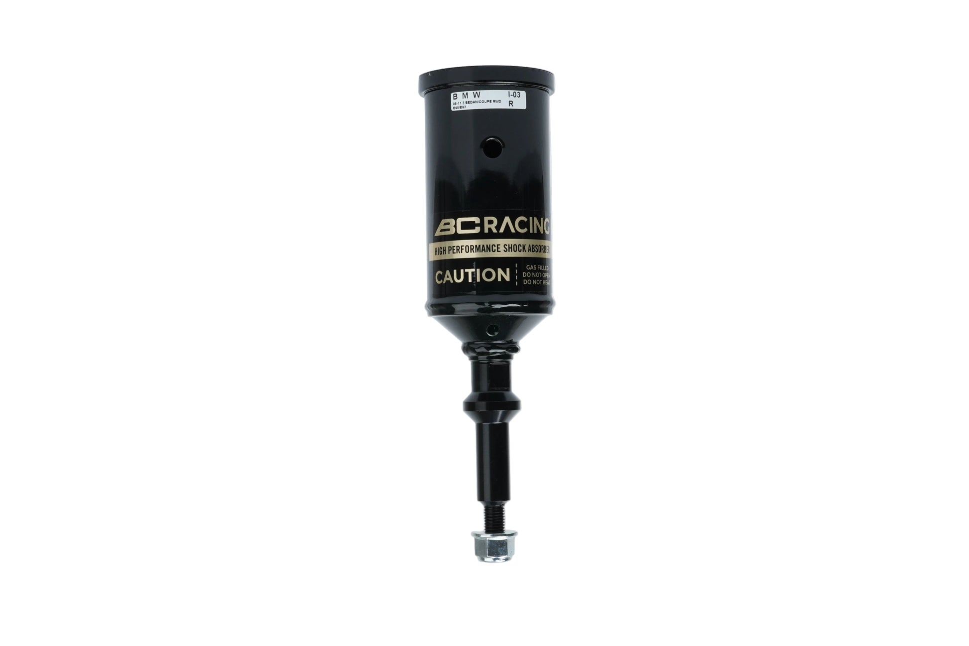 BC Racing black lower mount on white background