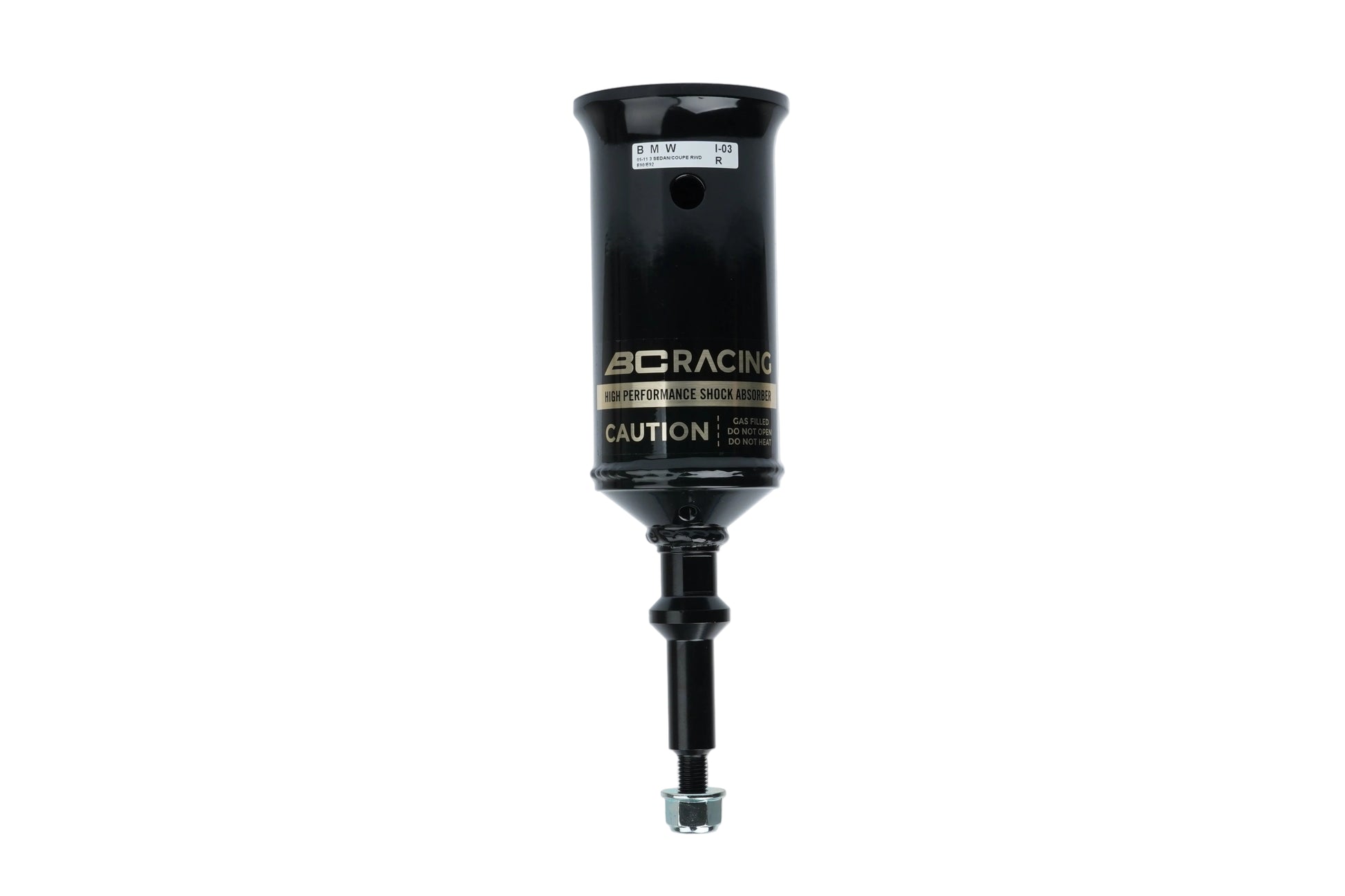 BC Racing black lower mount on white background