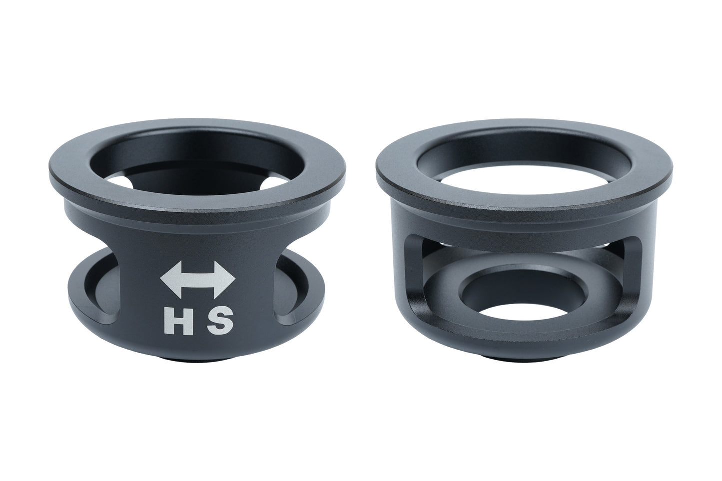 Black BC Racing upper spring seat on white background
