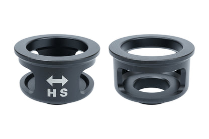 Black BC Racing upper spring seat on white background