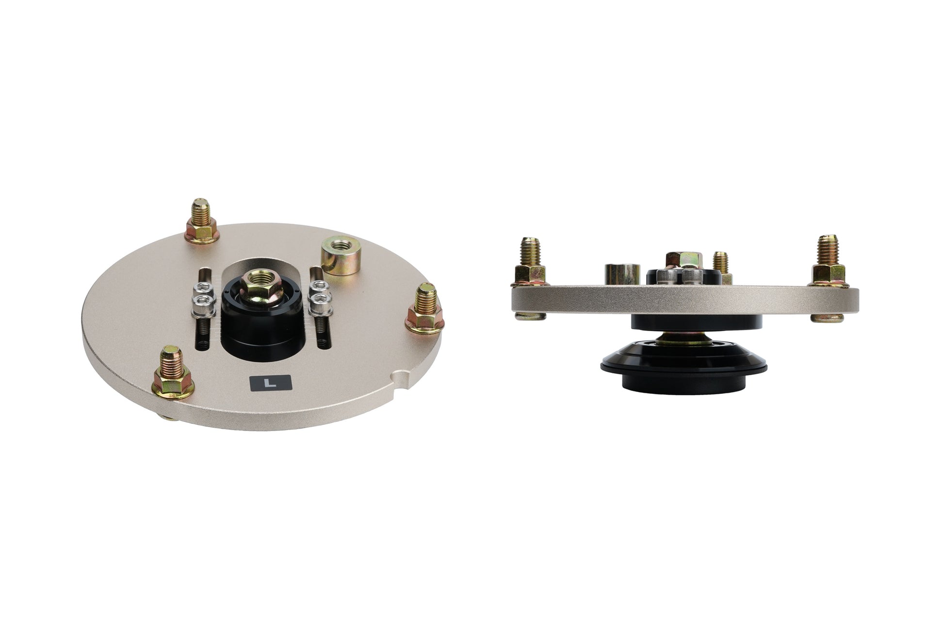 Gold BC Racing upper mount on white background