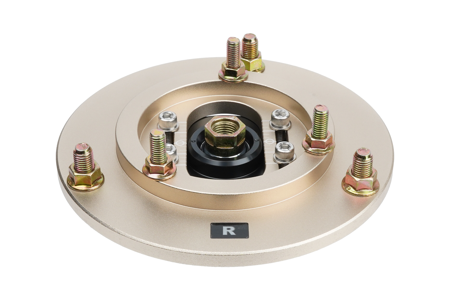 Gold BC Racing upper mount on white background
