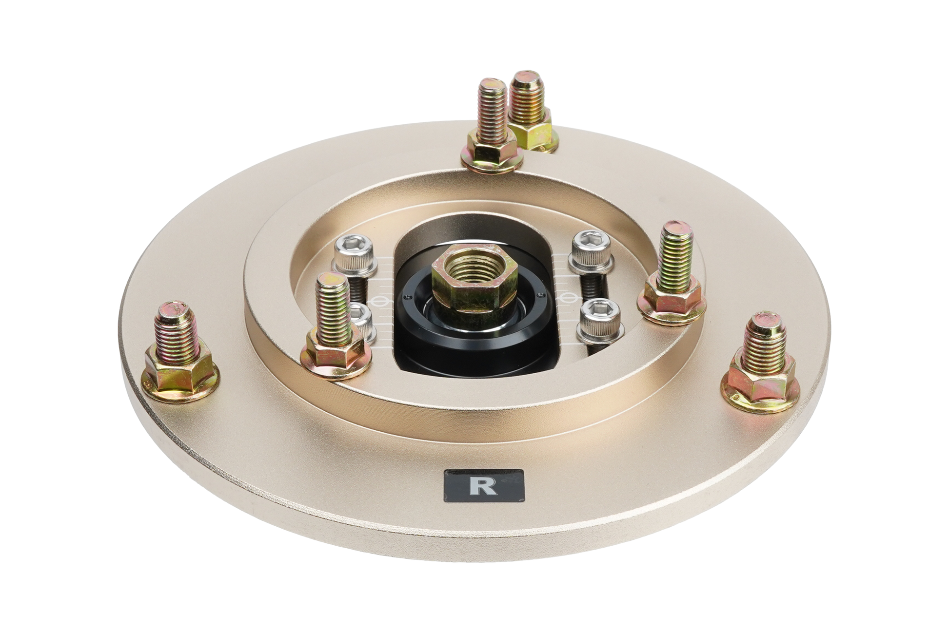Gold BC Racing upper mount on white background