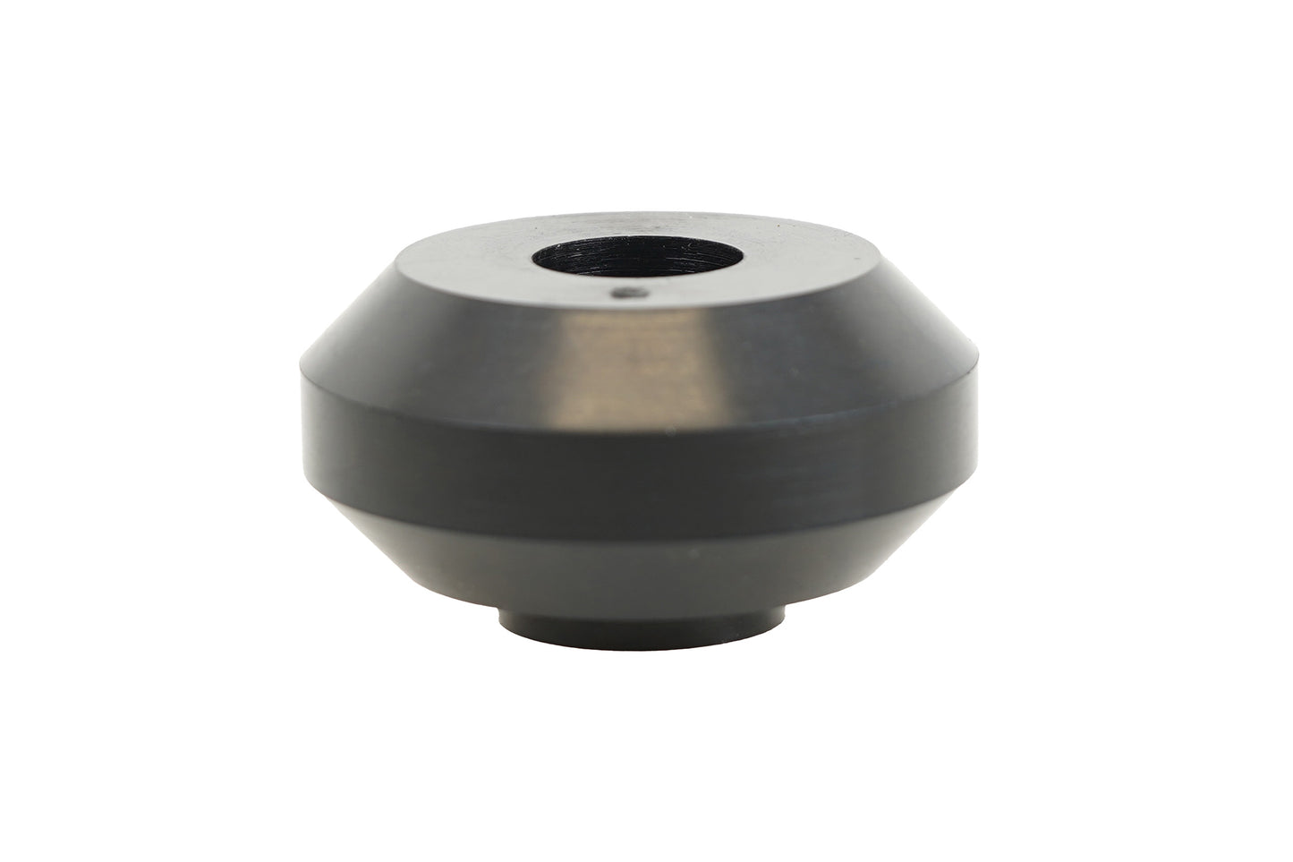 BC Racing black rubber top pin bushings on white background