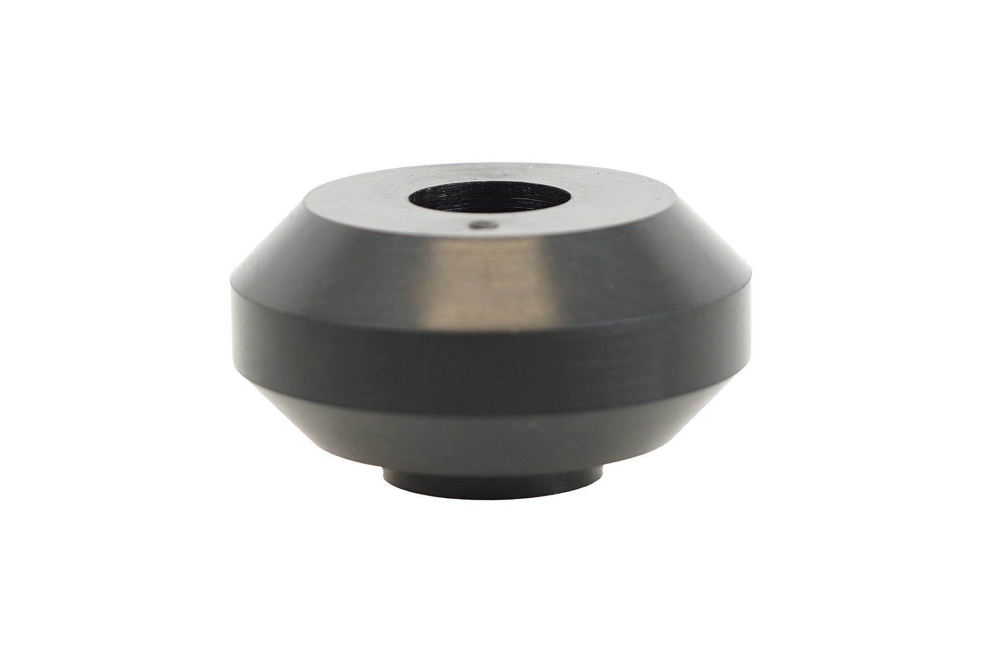 BC Racing black rubber top pin bushings on white background