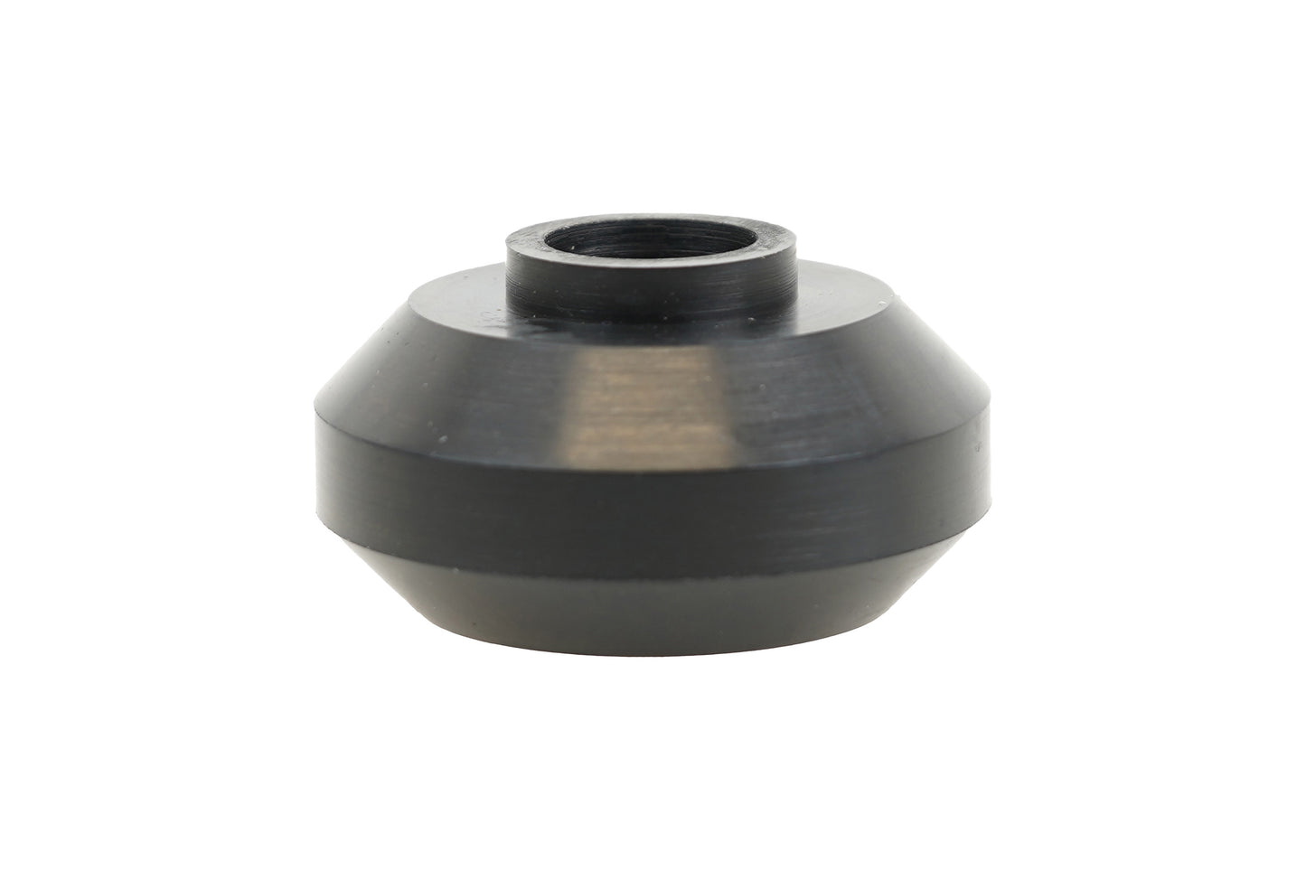 BC Racing black rubber top pin bushings on white background