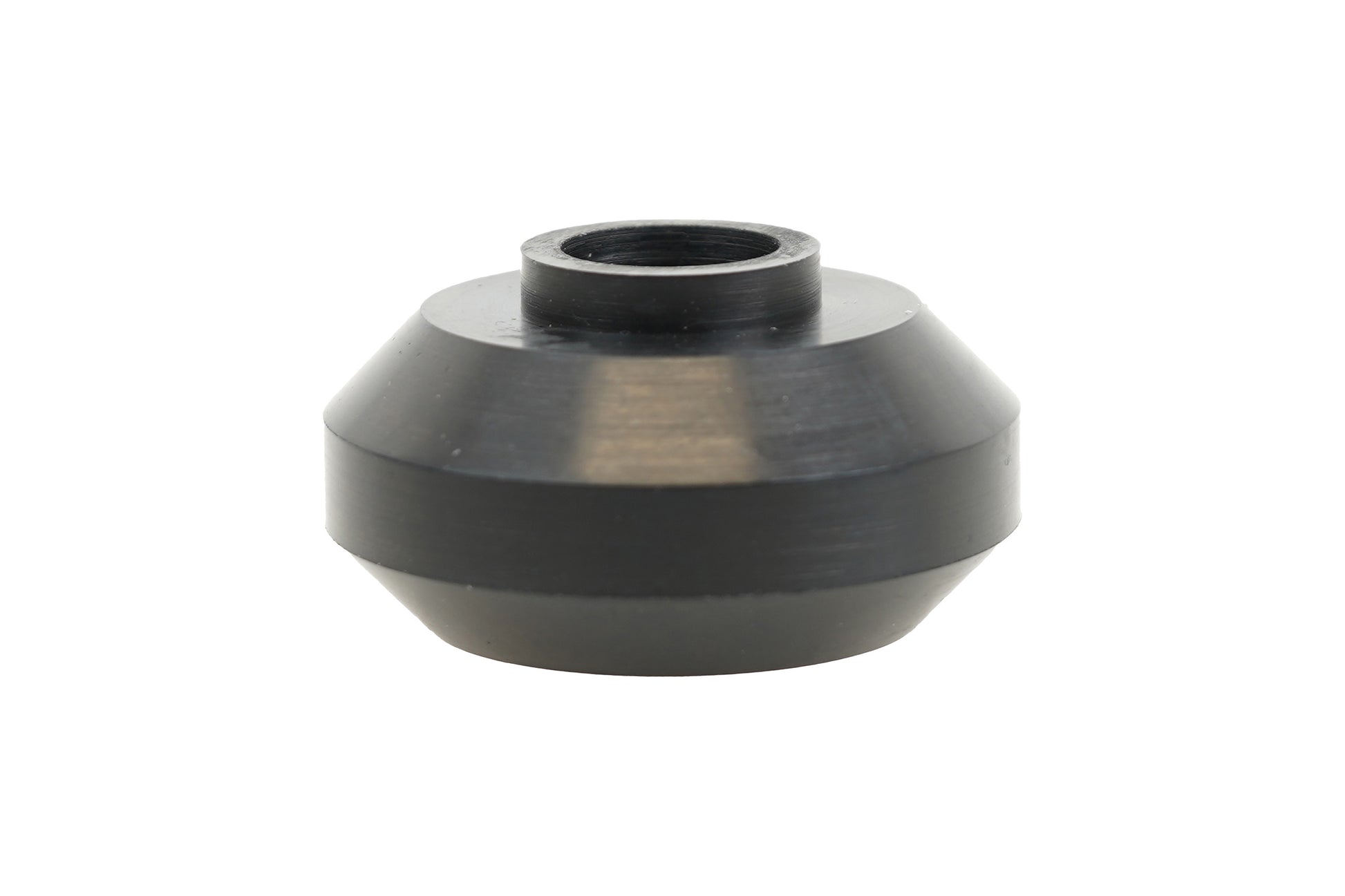 BC Racing black rubber top pin bushings on white background
