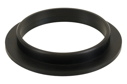 BC Racing black rubber upper spring seat on white background
