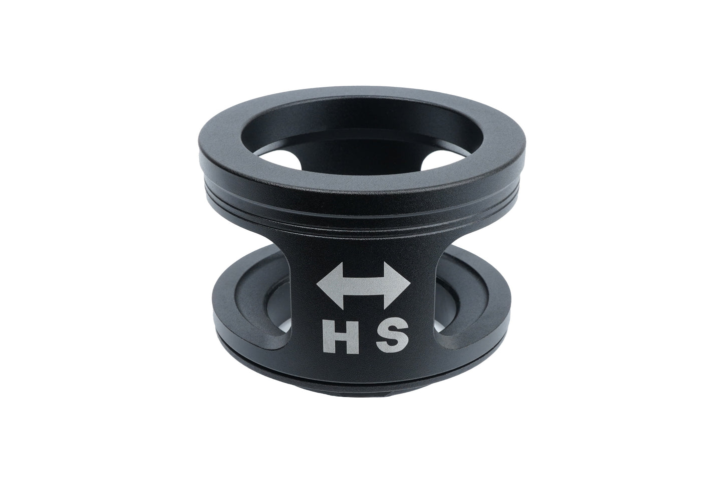 BC Racing black upper spring seat on white background