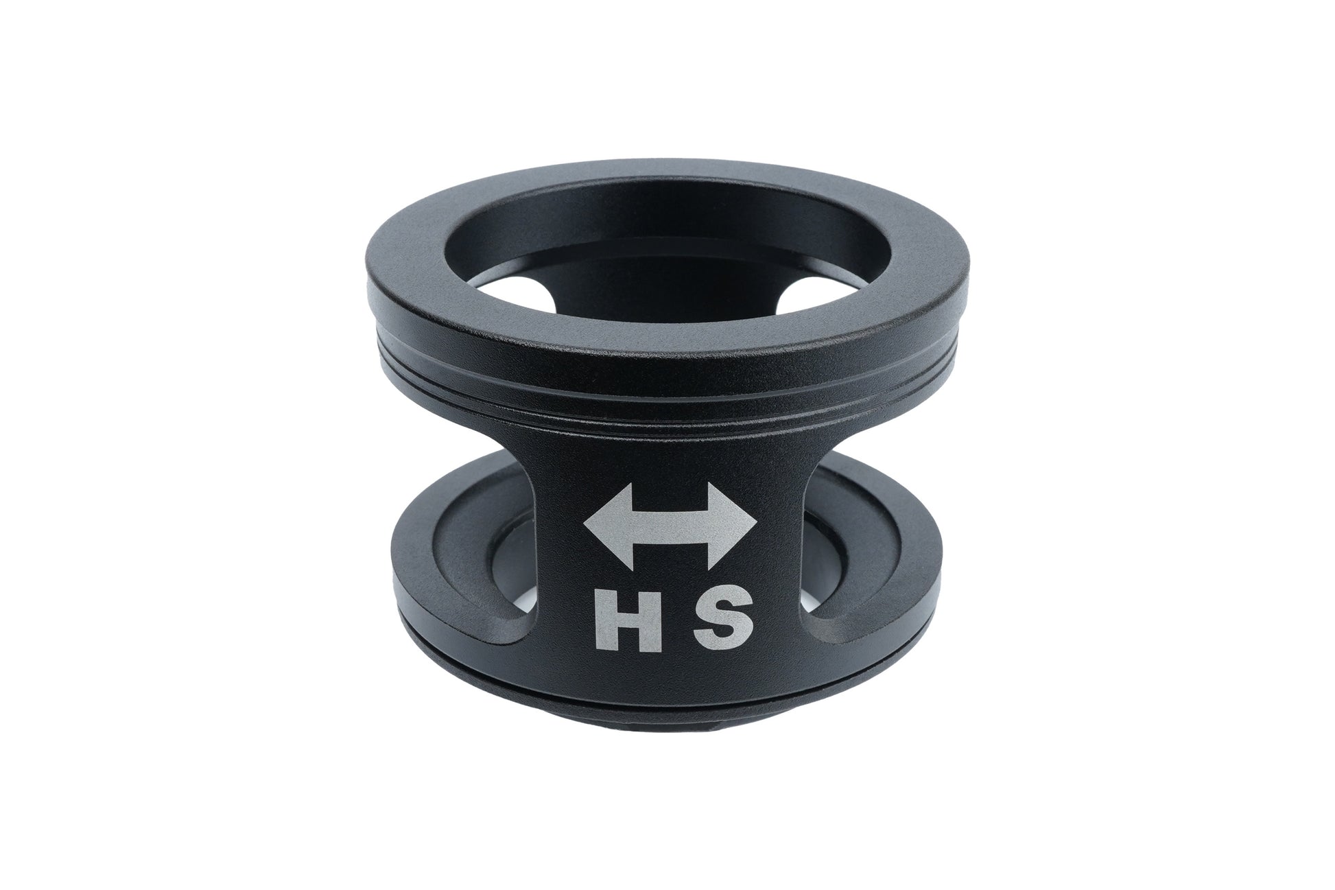 BC Racing black upper spring seat on white background