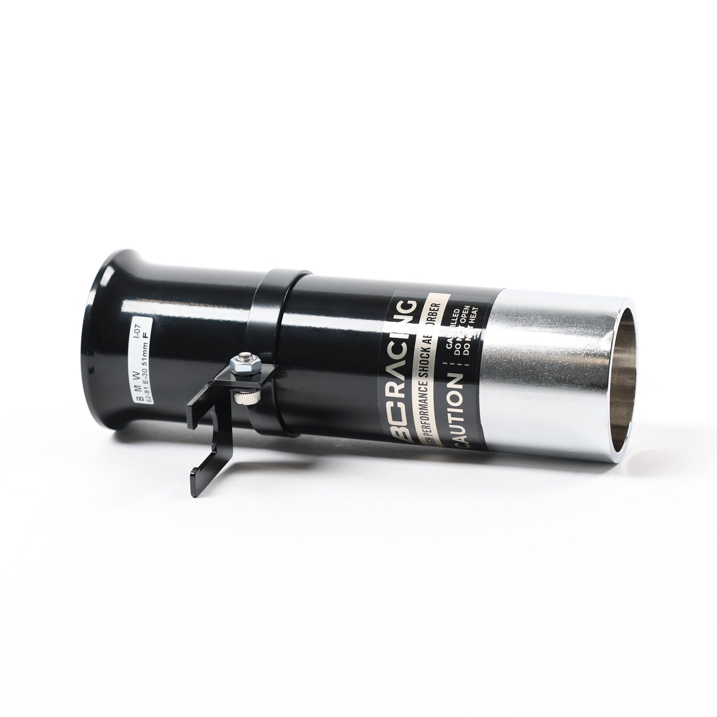BC Racing weld-in lower mount on white background