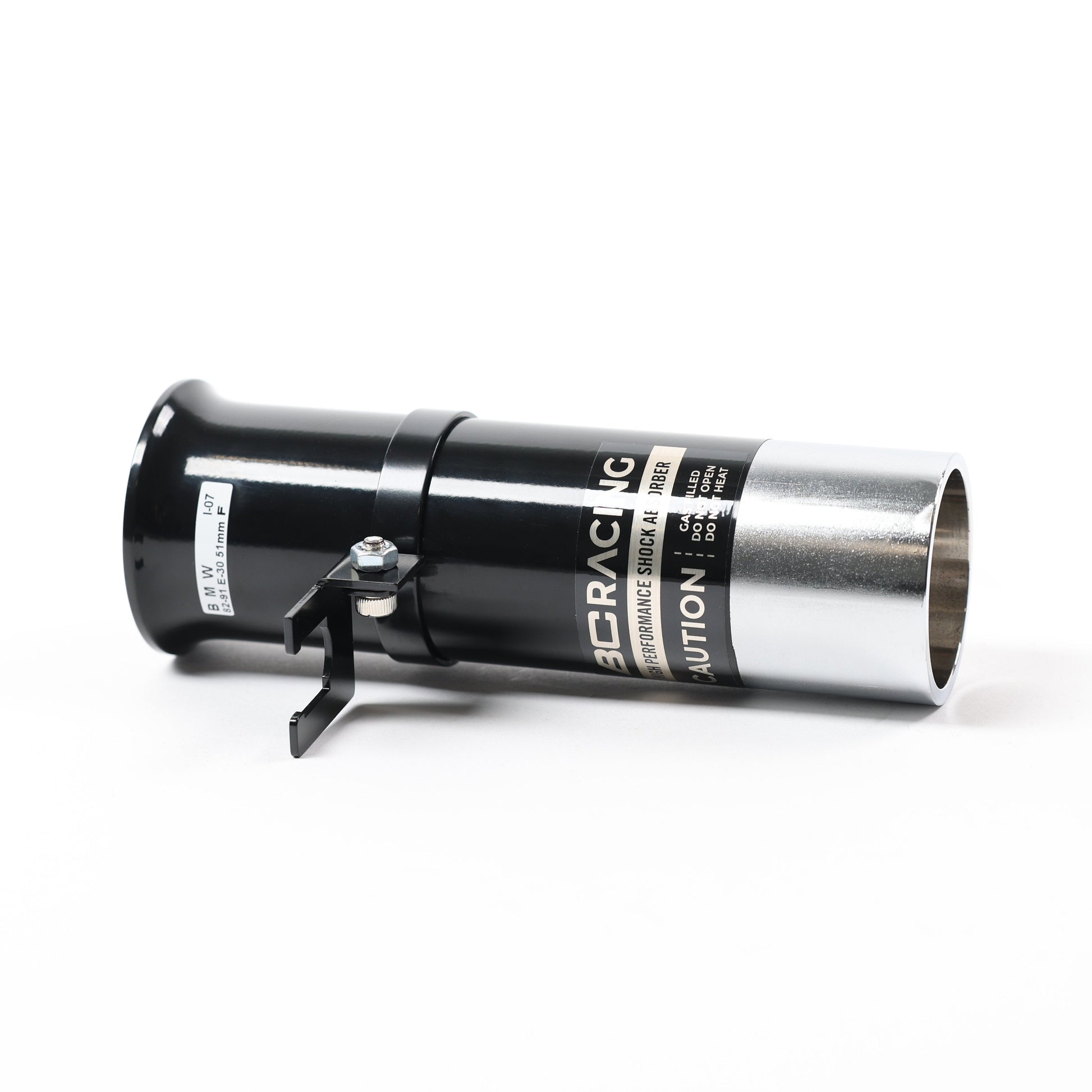 BC Racing weld-in lower mount on white background