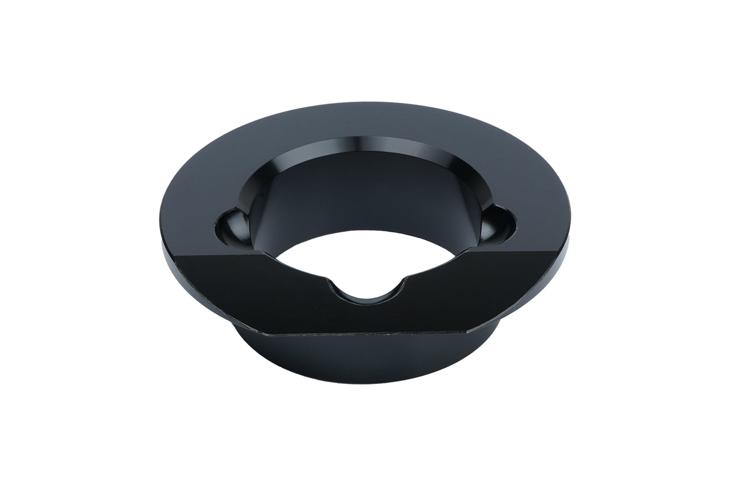 BC Racing black lower spring seat on white background