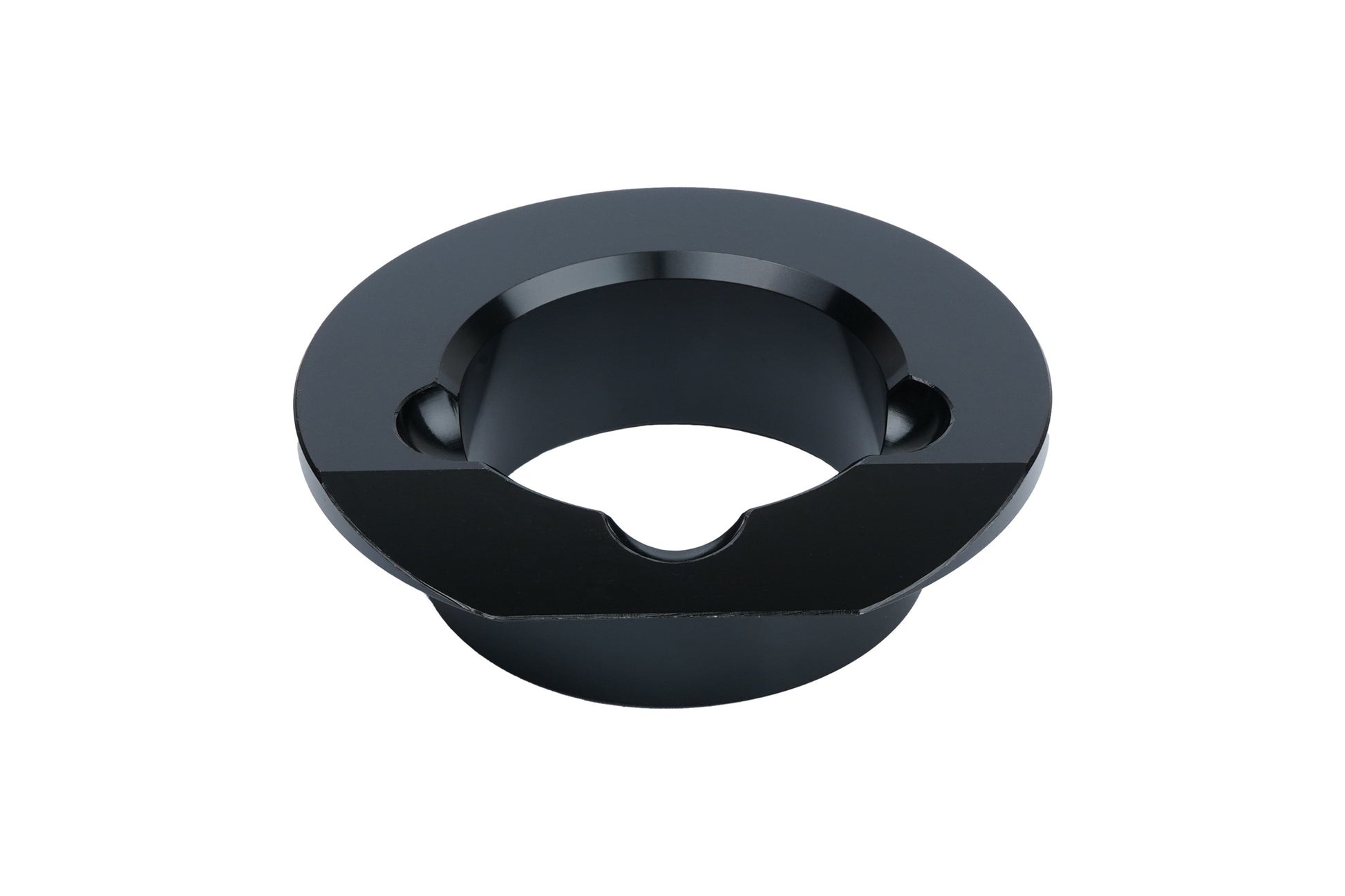 BC Racing black lower spring seat on white background